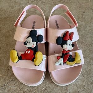 Mini Melissa Little Girl's Mickey & Minnie Mouse Sandals Size 11